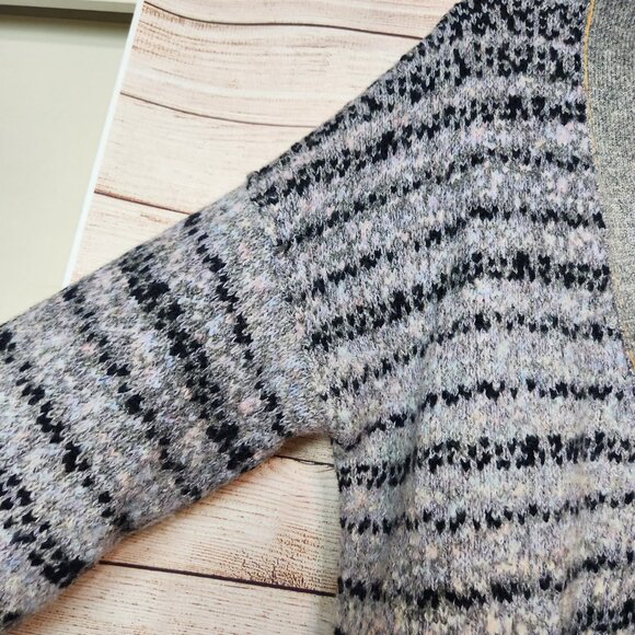 Anthropologie Pilcro Mash Up Cardigan Sweater Mixed Print 3 Button Womens Size L - Picture 4 of 16